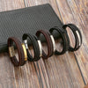Leather And Stainless Steel Handwoven Magnetic Bracelets For Men Geometric Electroplated Jewelry