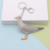Leather Bag Pendant And Keychain With Pigeon Seagull Goldfish Design Modern Minimalist Style