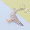 Leather Bag Pendant And Keychain With Pigeon Seagull Goldfish Design Modern Minimalist Style
