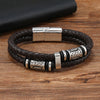 Leather Bracelet Business Geometric Style Handwoven Magnetic Buckle Men's