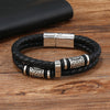 Leather Bracelet Business Geometric Style Handwoven Magnetic Buckle Men's