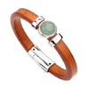 Leather Bracelet Geometric Cartoon Style Electroplating Cowhide Turquoise Black Onyx Tiger Eye Metal Magnetic Buckle