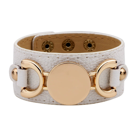 Leather Bracelet Metal Electroplated Fashion Geometric Ladies