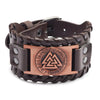 Leather Bracelet Retro Nordic Viking Totem Triangle Letter Weaving Fashion Style