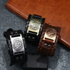 Leather Bracelet Retro Nordic Viking Totem Triangle Letter Weaving Fashion Style