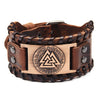 Leather Bracelet Retro Nordic Viking Totem Triangle Letter Weaving Fashion Style