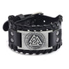 Leather Bracelet Retro Nordic Viking Totem Triangle Letter Weaving Fashion Style