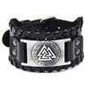 Leather Bracelet Retro Nordic Viking Totem Triangle Letter Weaving Fashion Style