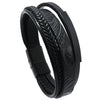 Leather Bracelet Retro Style Striped Printed Handmade Punk Magnet Buckle