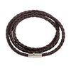 Leather Bracelet Rhombus Pattern Woven Style Unisex And Men's