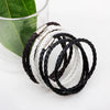 Leather Bracelet Rhombus Pattern Woven Style Unisex And Men's