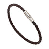 Leather Bracelet Rhombus Pattern Woven Style Unisex And Men's