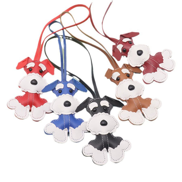 Leather Cartoon Animal Shape Keychain Pendant Decorative Gift
