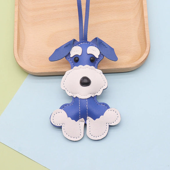 Leather Cartoon Animal Shape Keychain Pendant Decorative Gift