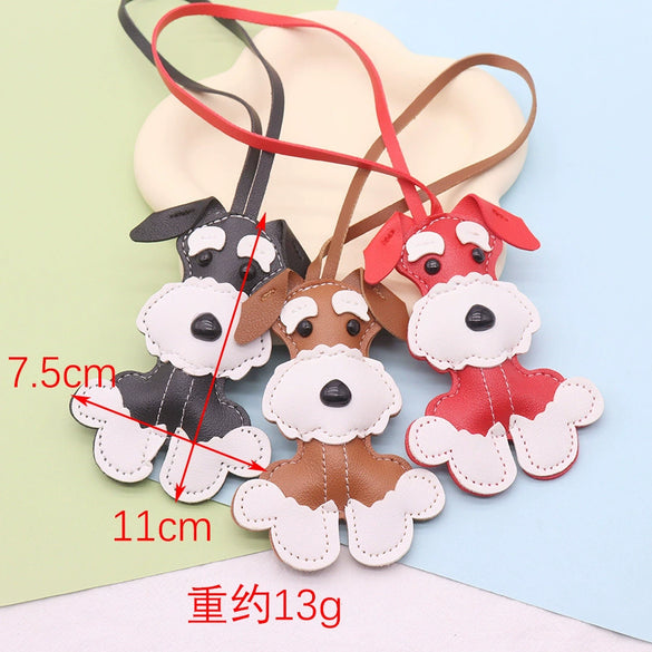 Leather Cartoon Animal Shape Keychain Pendant Decorative Gift