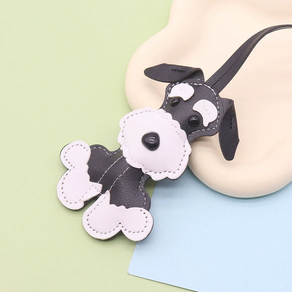 Leather Cartoon Animal Shape Keychain Pendant Decorative Gift