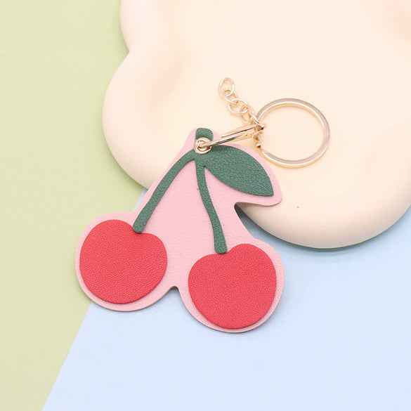 Leather Cartoon Fruit Keychain Pendant Creative Cute Modern And Minimalist Style