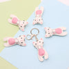 Leather Cartoon Kawaii Kitten Heart Keychain Bag Pendant