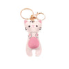 Leather Cartoon Kawaii Kitten Heart Keychain Bag Pendant