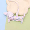 Leather Cartoon Spotted Dachshund Pendant Keychain Phone Chain Bag Pendant