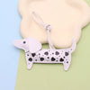 Leather Cartoon Spotted Dachshund Pendant Keychain Phone Chain Bag Pendant