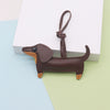 Leather Cartoon Spotted Dachshund Pendant Keychain Phone Chain Bag Pendant