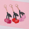 Leather Cherry Keychain Creative Cute Mobile Phone Headset Pendant Small Gift