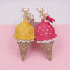 Leather Cotton Ice Cream Keychain
