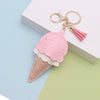 Leather Cotton Ice Cream Keychain