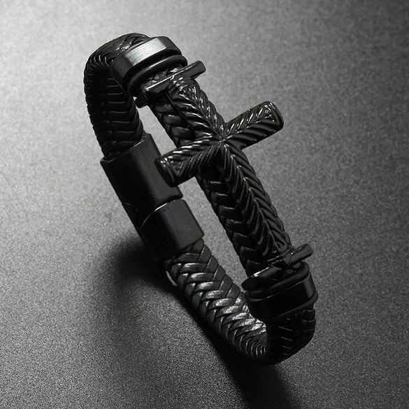 Leather Cross Bracelet Personality Creative Highend