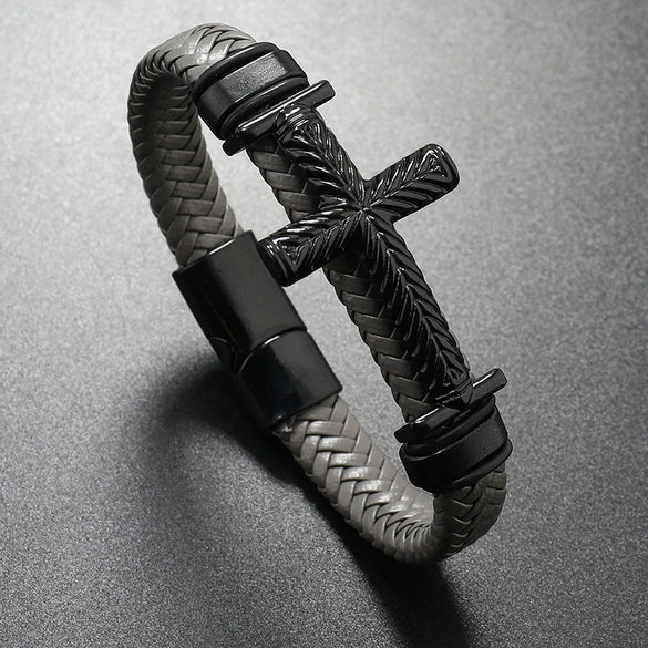 Leather Cross Bracelet Personality Creative Highend