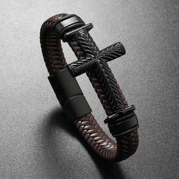Leather Cross Bracelet Personality Creative Highend