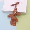 Leather Cute Cartoon Teddy Bear Pendant Keychain Bag Pendant