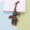 Leather Cute Cartoon Teddy Bear Pendant Keychain Bag Pendant