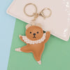 Leather Dancing Ballet Bear Keychain Women's Bag Pendant Accessories