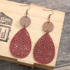 Leather Dropshaped Hollow Spider Web Stitching Earrings For Women