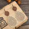 Leather Dropshaped Hollow Spider Web Stitching Earrings For Women