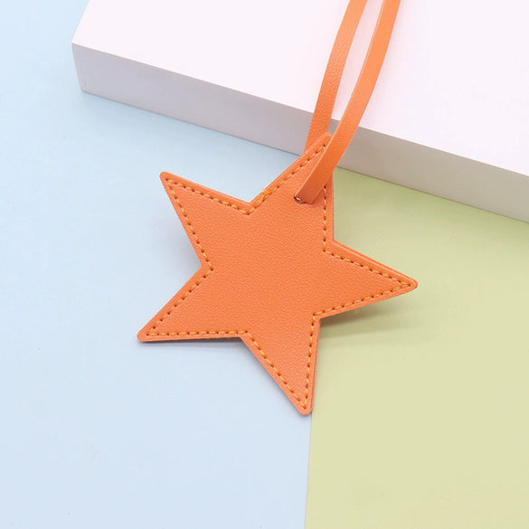 Leather Fivepointed Star Keychain Pendant Car Key And Bag Accessories Modern Simplicity Style