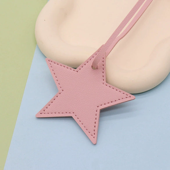 Leather Fivepointed Star Keychain Pendant Car Key And Bag Accessories Modern Simplicity Style