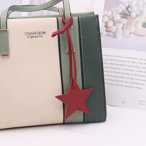 Leather Fivepointed Star Keychain Pendant Car Key And Bag Accessories Modern Simplicity Style