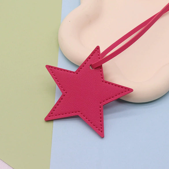 Leather Fivepointed Star Keychain Pendant Car Key And Bag Accessories Modern Simplicity Style