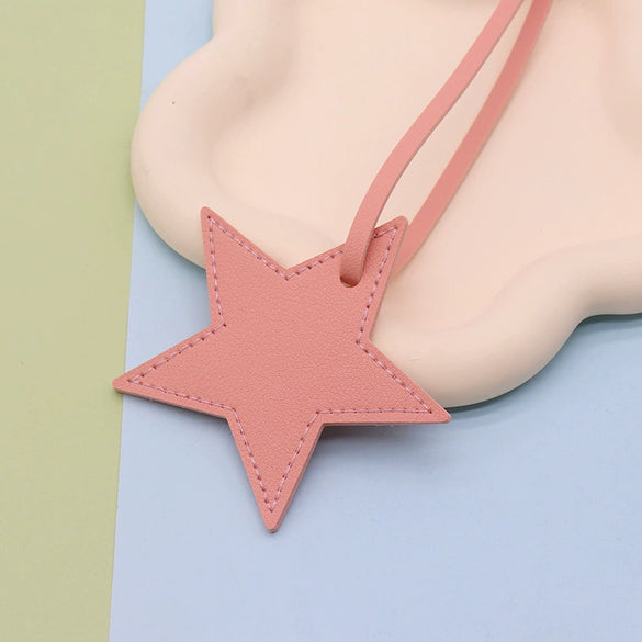 Leather Fivepointed Star Keychain Pendant Car Key And Bag Accessories Modern Simplicity Style