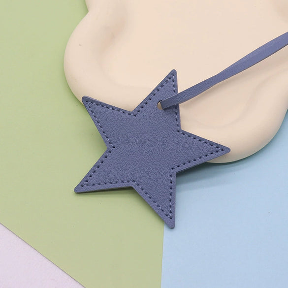 Leather Fivepointed Star Keychain Pendant Car Key And Bag Accessories Modern Simplicity Style
