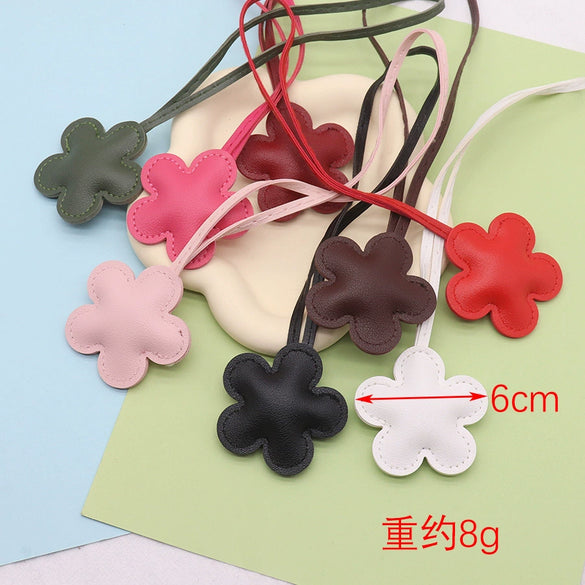 Leather Flower Bag Hanging Ornament Car Pendant Keychain Jewelry Modern Simplicity Style