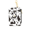 Leather Folded Vertical Zipper Card Bag Solid Color Urban Simplicity Style