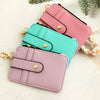 Leather Folded Vertical Zipper Card Bag Solid Color Urban Simplicity Style