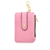 Leather Folded Vertical Zipper Card Bag Solid Color Urban Simplicity Style