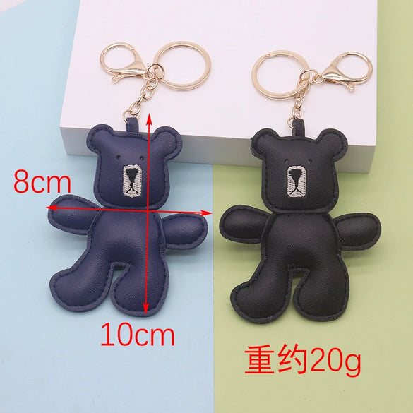 Leather Handmade Embroidered Bear Pendant Clothing Decoration Accessories
