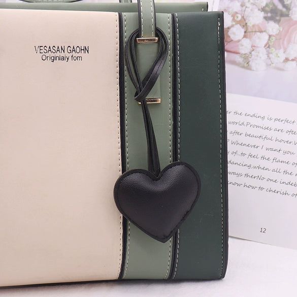 Leather Heart Hand Rope Bag Pendant Car Keychain Clothing Accessories For Couple's Backpack Hanging Modern Simplicity Style