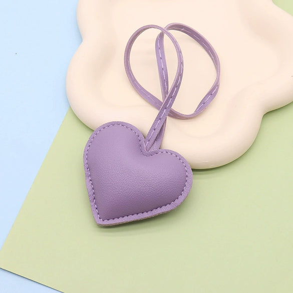 Leather Heart Hand Rope Bag Pendant Car Keychain Clothing Accessories For Couple's Backpack Hanging Modern Simplicity Style